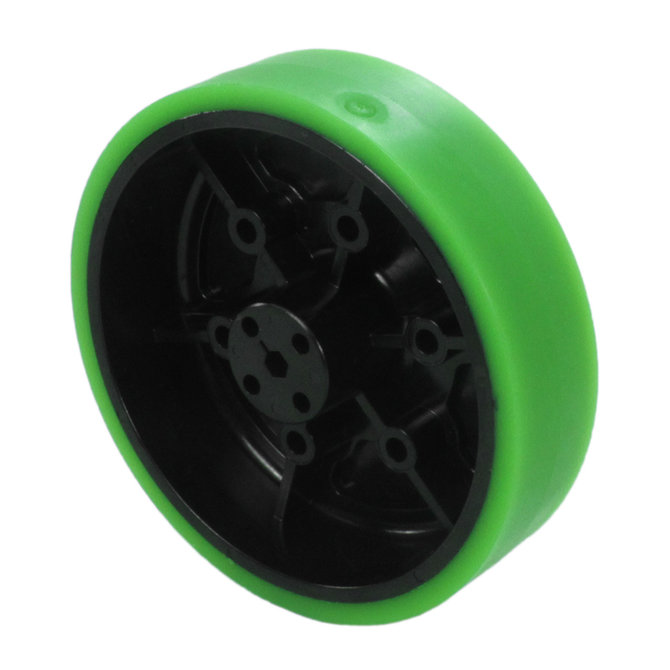 4 in. Stealth Wheel with 5 mm Hex Bore, Green 35 Durometer
